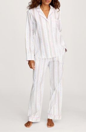 Petite Plume Brushed Cotton Twill Pajamas in White at Nordstrom, Size X-Large