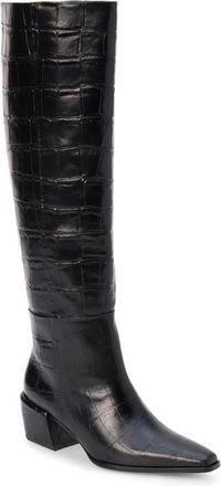 Matisse Footwear Ellington Knee High Boot in Black Croc at Nordstrom, Size 9.5