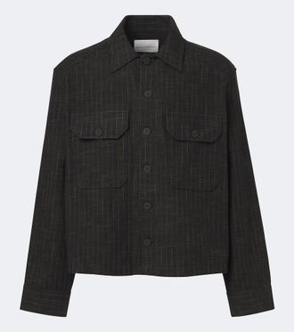 STUDIO NICHOLSON Kelver striped cotton and wool-blend jacket