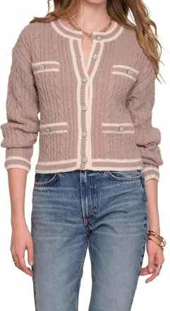 Heartloom Yara Crew Neck Cardigan In Sand