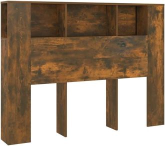 vidaXL Headboard Cabinet Smoked Oak 140x18.5x104.5 cm Vidaxl