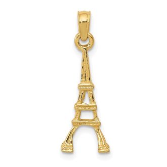 Diamond2Deal 14k Yellow Gold Eiffel Tower Pendant
