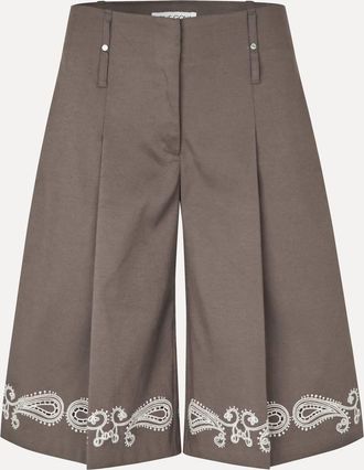 Stine Goya Womens Paisley Eyelet Bermuda Short In Grey