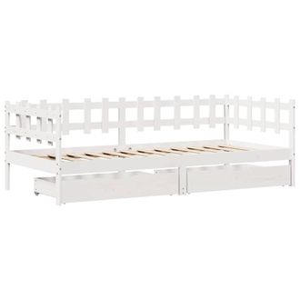 Berkfield Home Practical Daybed with Drawers without Mattress White 90x190 cm Si