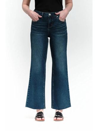 1822 Denim Raw Hem Wide Leg Crop Jeans In Knox