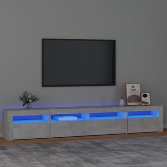 Berkfield Home TV Cabinet with LED Lights Concrete Grey 240x35x40 cm | Size: 240 x 35 x 40 cm