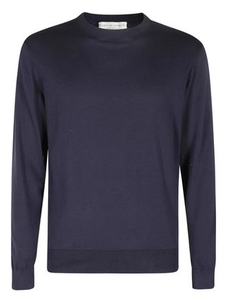 FILIPPO DE LAURENTIIS crew-neck fine-knit sweater - Blue