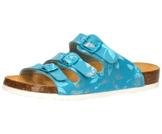 Lico Pantolette LICO Pantolette Bioline Leave, Damen, Gr. 36, blau, Synthetik, Schuhe Pantolette