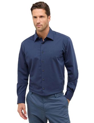 Eterna business stretch overhemd Eterna donkerblauw