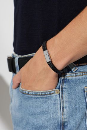 Paul Smith Leather Bracelet, Mens, Black