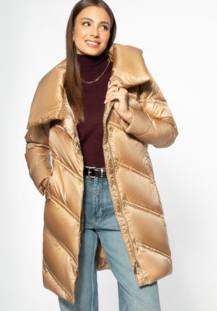 Wittchen Dames Donsjack met Hoge Kraag Goud Nylon