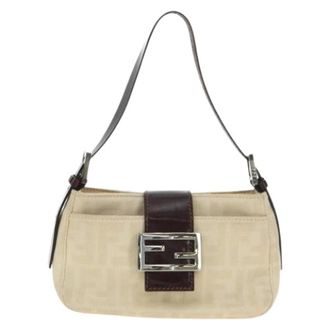 Fendi Pre-owned Vintage Schoudertas - Dames - Pre-owned - Beige - Maat: ONE Size Leer