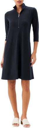 Karen Kane Half Zip Travel Jersey Dress in Black at Nordstrom, Size X-Large P