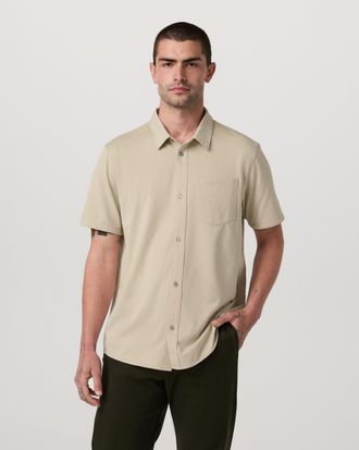 Vuori Clothing Short Sleeve Knit Oxford Button Down - Classic Fit | Trench | Medium