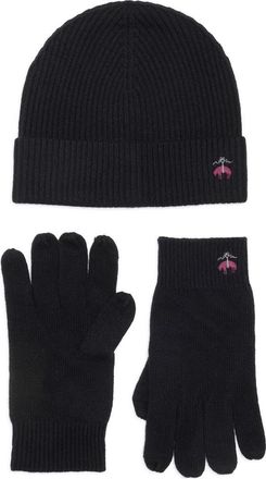 Brooks Brothers Wool Blend Beanie & Gloves Set in Black at Nordstrom Rack
