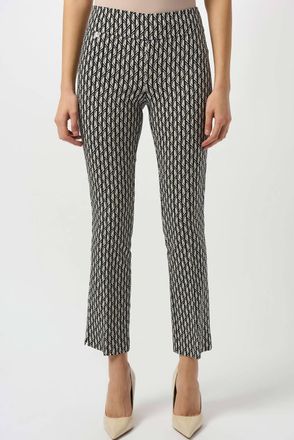 Joseph Ribkoff High Rise Straight Leg Pant In Black/moonstone