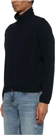 Emporio Armani Zip-throughs, male, Blue, Size: 2XL Emporio Armani Capsule Sweaters