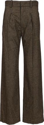 Isabel Marant Lisetta Broeken - Dames - Wijde Broeken - Bruin - M - Wol - Broeken