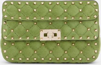 Valentino Garavani Rockstud Spike Small suede top-handle bag