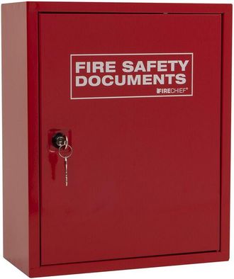 None Firechief Armadietto portadocumenti con serratura a chiave, colore rosso, formato A4