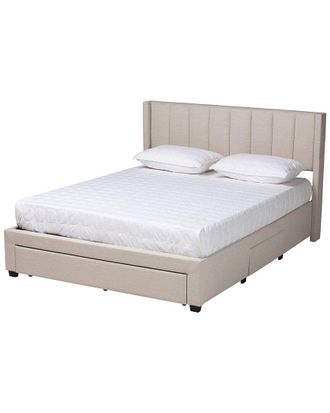 Baxton Studio Coronado Mid-Century Modern 3-Drawer Storage Platform Bed