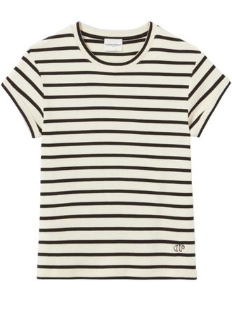 Claudie Pierlot striped short-sleeve T-shirt - White