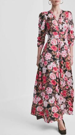 byTiMo Midnight Rose Satin Dress In Multi