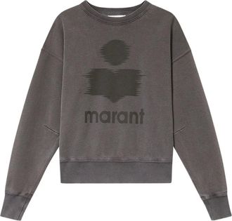 Isabel Marant Hoodies & sweatvesten, Dames, Grijs, S, Katoen, Moby Logo Sweatshirt