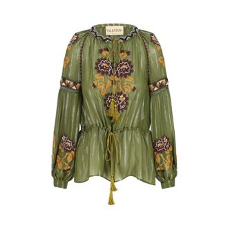 Valentino Top - female - Valentino - Blouses - Green - S - Blouses & Shirts
