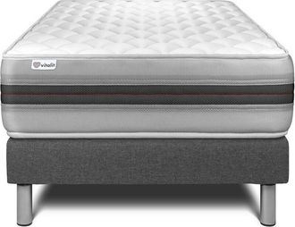 VITALIT Somier Gris + Colch&oacute;n Con Espuma Viscoel&aacute;stica 90 X 190
