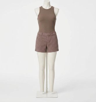 Spanx 4 Twill Pull-On Shorts In Smoke