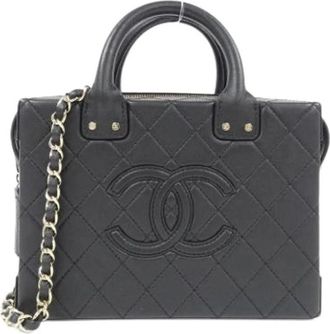 Chanel Pre-owned Vintage Handtas - Dames - Vintage Handtas - Zwart - ONE Size - Leer - Vintage