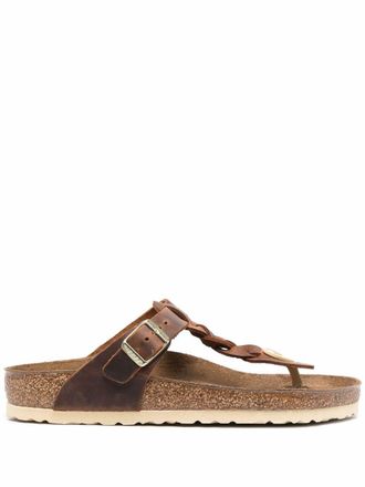 Birkenstock Gizeh sandals - women - Leather/Leather/Rubber - 36 Narrow - Brown