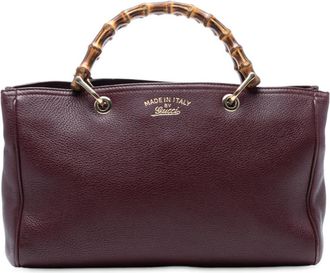 Gucci Pre-owned Gucci Medium Calfskin Bamboo Shopper Satchel Ladies 323660 001998