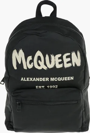 Alexander McQueen Fabric Backpack METROPOLITAN GRAFFITI With Logo Print Alexander McQueen