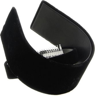 Comme Des Gar&ccedil;ons Asymmetrical Velvet Headband - Black