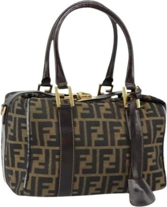 Fendi Pre-owned Handbags, female, Brown, Size: ONE SIZE Pre-owned Canvas Handbag