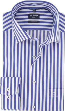 Olymp Olymp, Overhemden, Heren, Blauw, M, Katoen, Luxor Modern Fit Overhemd