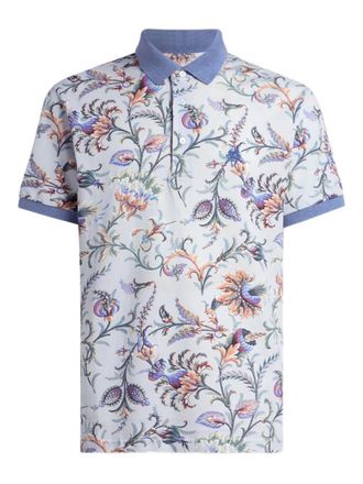 Etro floral cotton polo shirt - men - Cotton - XXXL - Neutrals