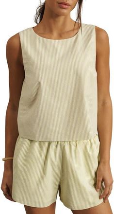 Rhone Saltair Boxy Tank in Citron Stripe at Nordstrom, Size Xx-Large