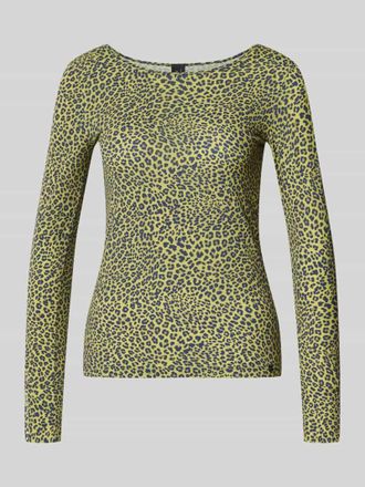 Marc Cain Longsleeve im Allover-Look mit Rundhalsausschnitt in Apfel, Gr&ouml;&szlig;e 34
