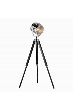 Netlighting Nautical Floor Lamp Matt Black Polished Nickel Plate E27