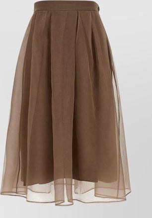 Brunello Cucinelli silk pleated midi skirt