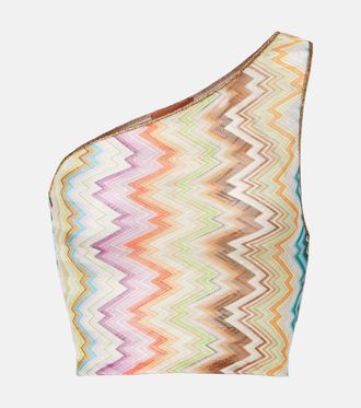 Missoni Crop top asim&eacute;trico en zigzag