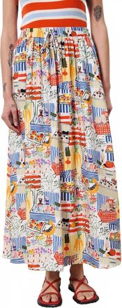 FRNCH Liliane Marche Blanc Maxi Skirt In Beige
