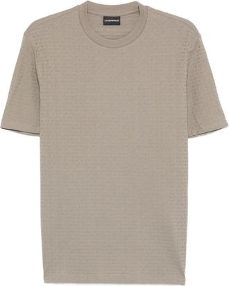 Emporio Armani Grey Round Neck Logo Print T-shirt
