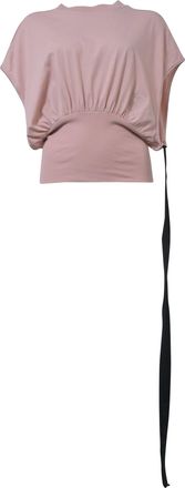 Rick Owens DRKSHDW Tommy Cropped Blouse in Pink Cotton
