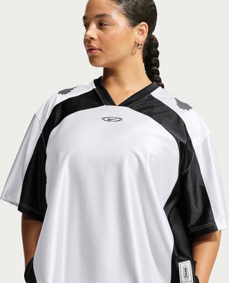 Nike Womens Nike Sportswear Oversized Jersey (Plus Size) in White | IU7535-101
