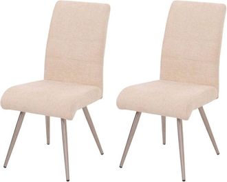 Hhg Hhg - Juego De 2 Sillas De Comedor 102, Silla De Cocina Sill&oacute;n, Acero Inoxidable Cepillado Tejido/textil Chenilla Oeko-tex, Gris Oscuro