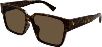 Bottega Veneta Vierkante zonnebril - Dames - Zonnebrillen - Bruin - 59 MM - Accessoires